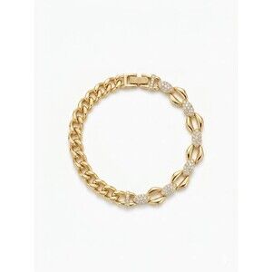 Ellipse Accent Gold Plated Bracelet Length 6.3" 16 cm